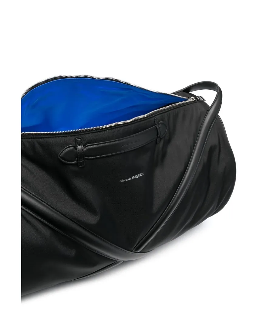 Logo Printed Zipped Duffel Bag