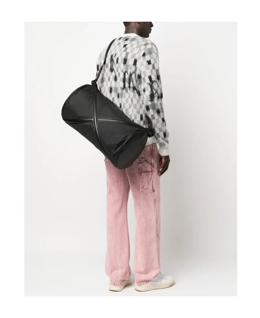 Logo Printed Zipped Duffel Bag