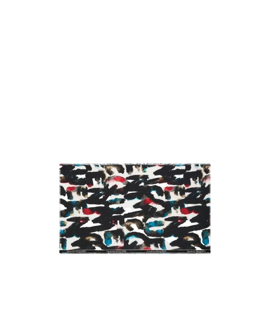 Graffiti-Print Cotton-Blend Scarf