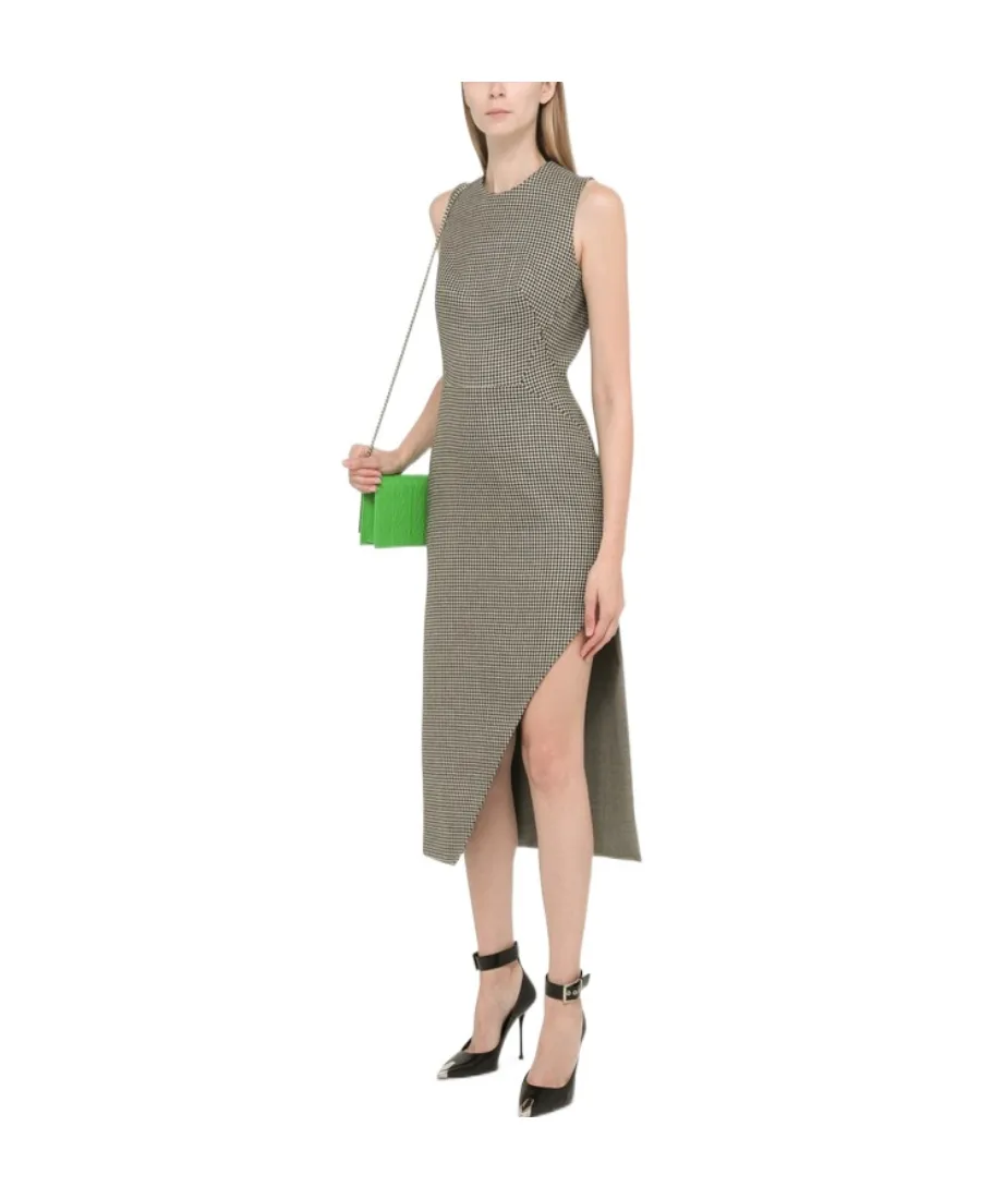 Houndstooth Asymmetrical Dress