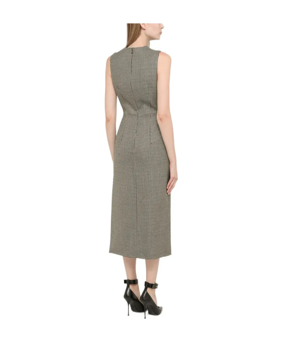 Houndstooth Asymmetrical Dress