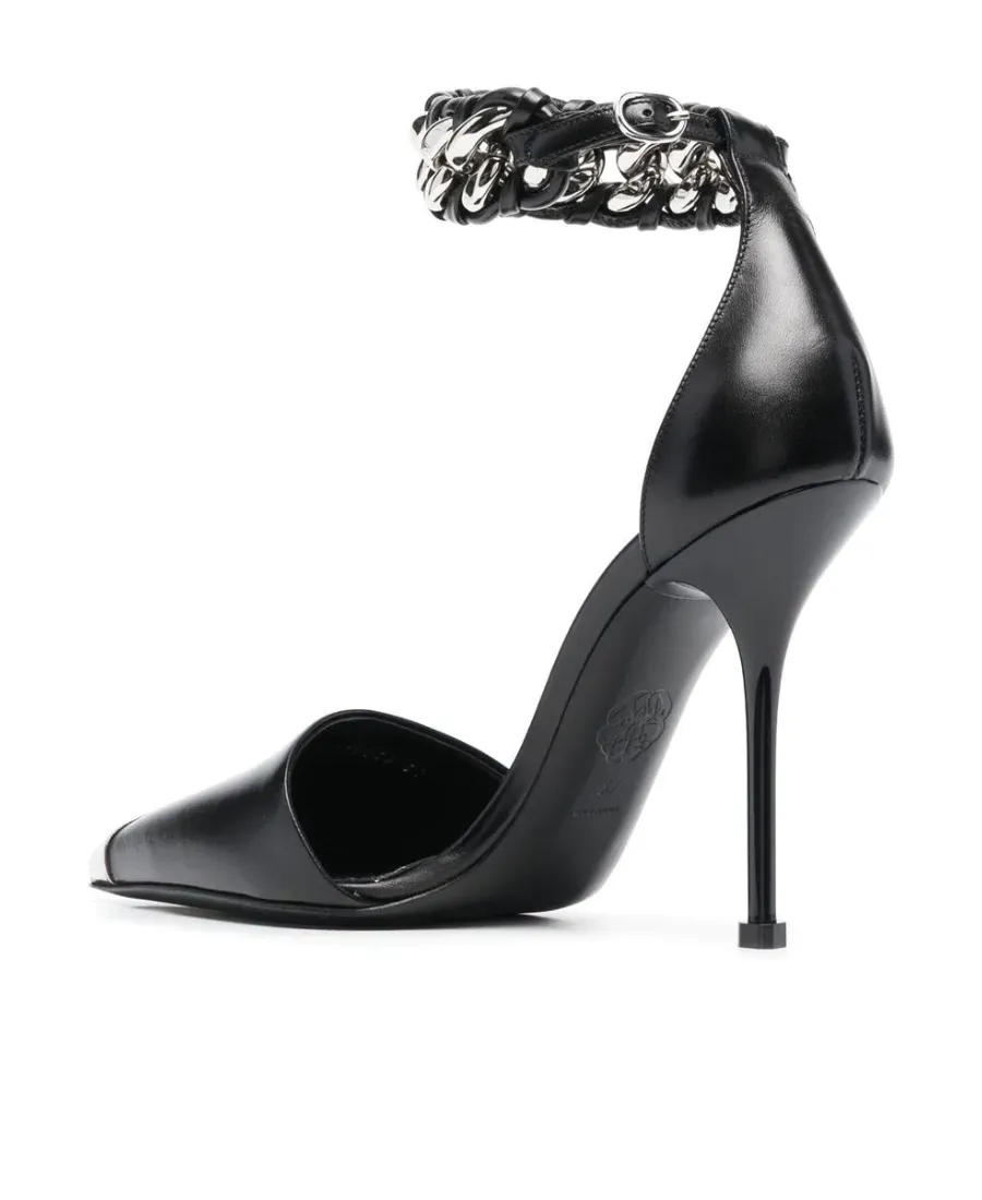 Pointed Toe Chain-Link Pumps