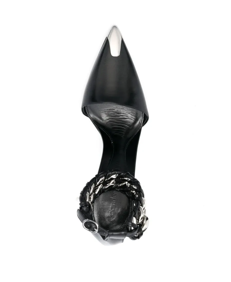 Pointed Toe Chain-Link Pumps