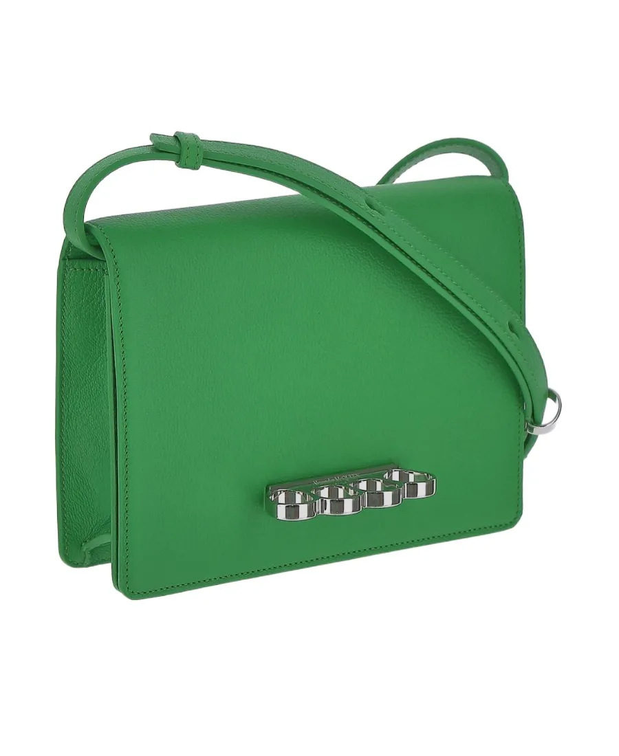 Four Ring Foldover Top Shoulder Bag