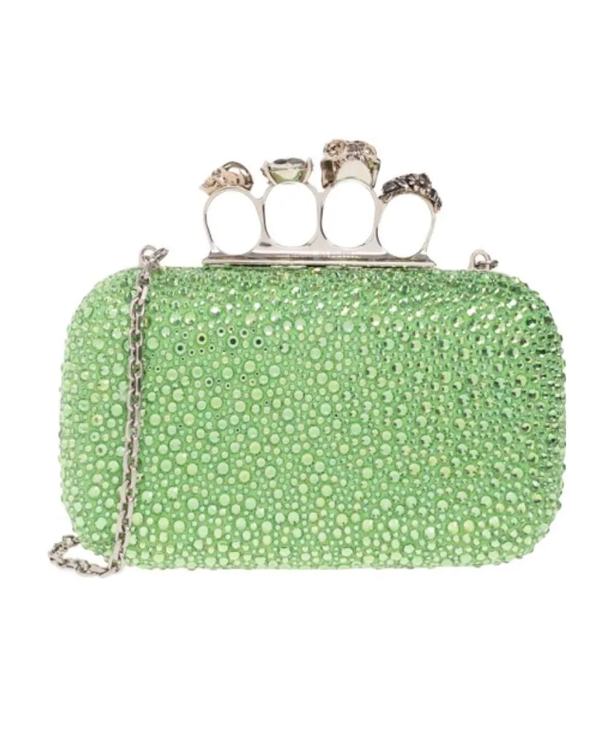 Skull Rhinestone-Embellished Crossbody Bag