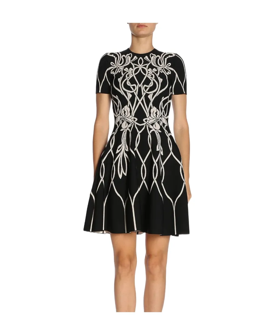Round-Collar Short-Sleeve Dress