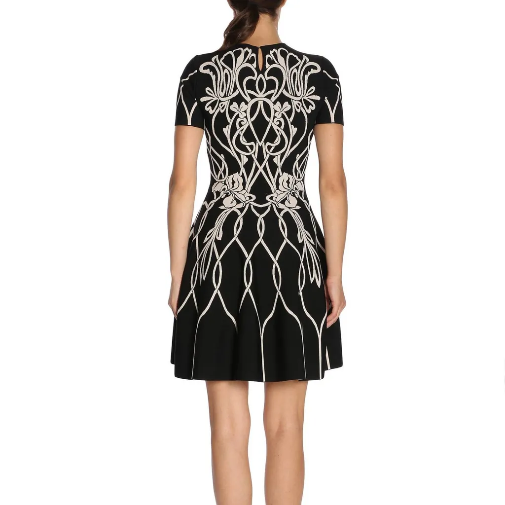 Round-Collar Short-Sleeve Dress