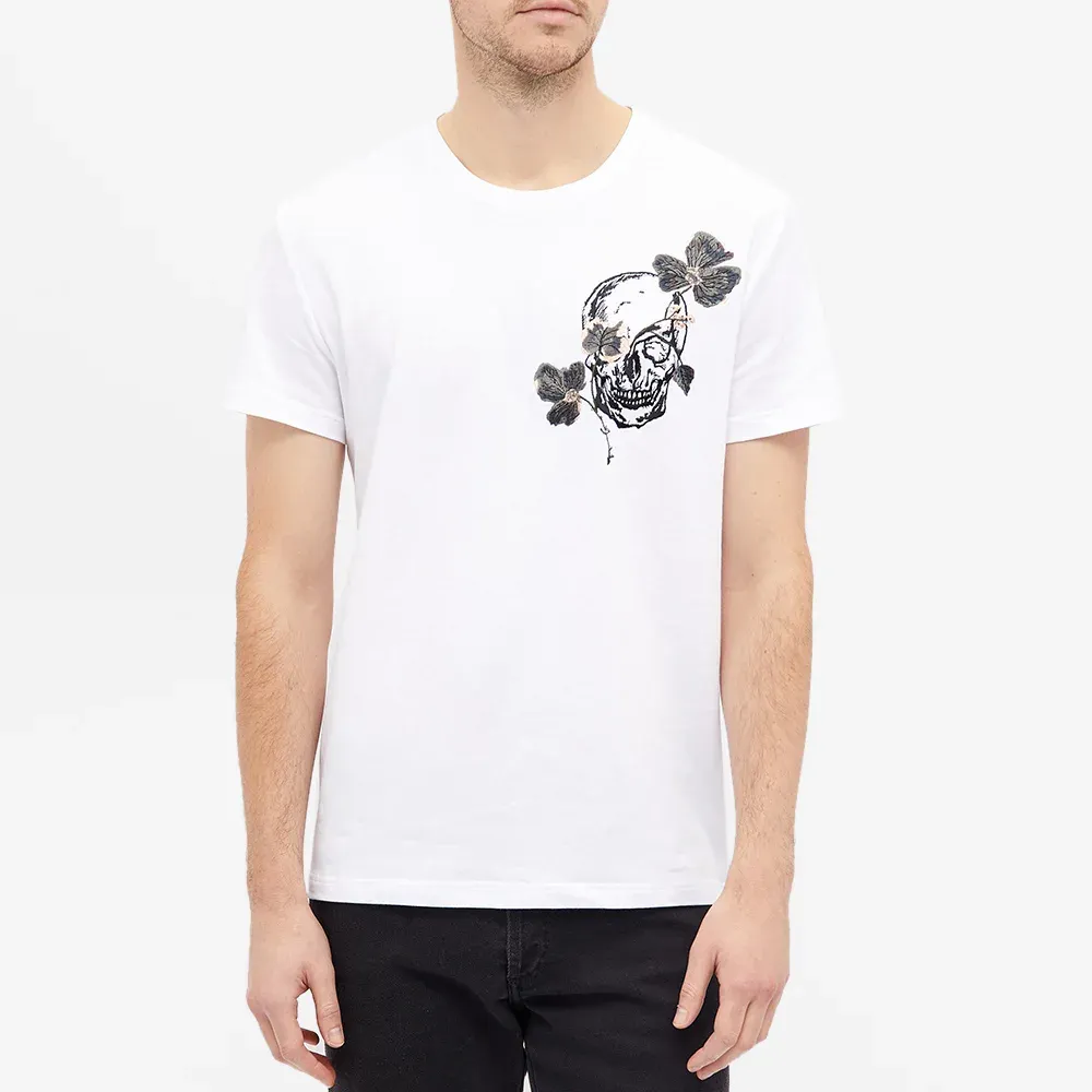 Flower Skull Printed T-Shirt