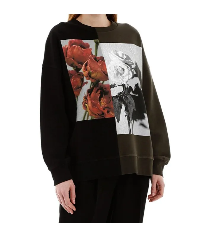 Rose Printed Casual Sweater