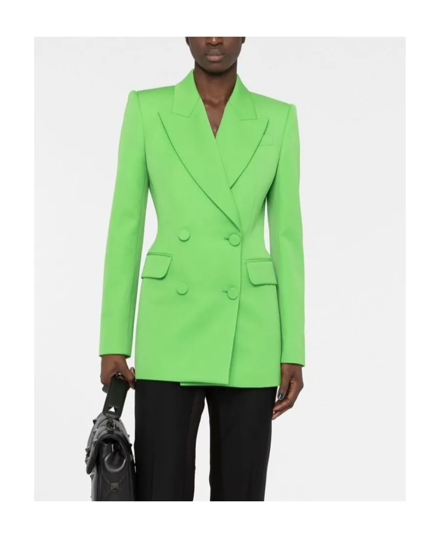 Peak-Lapel Double-Breasted Blazer
