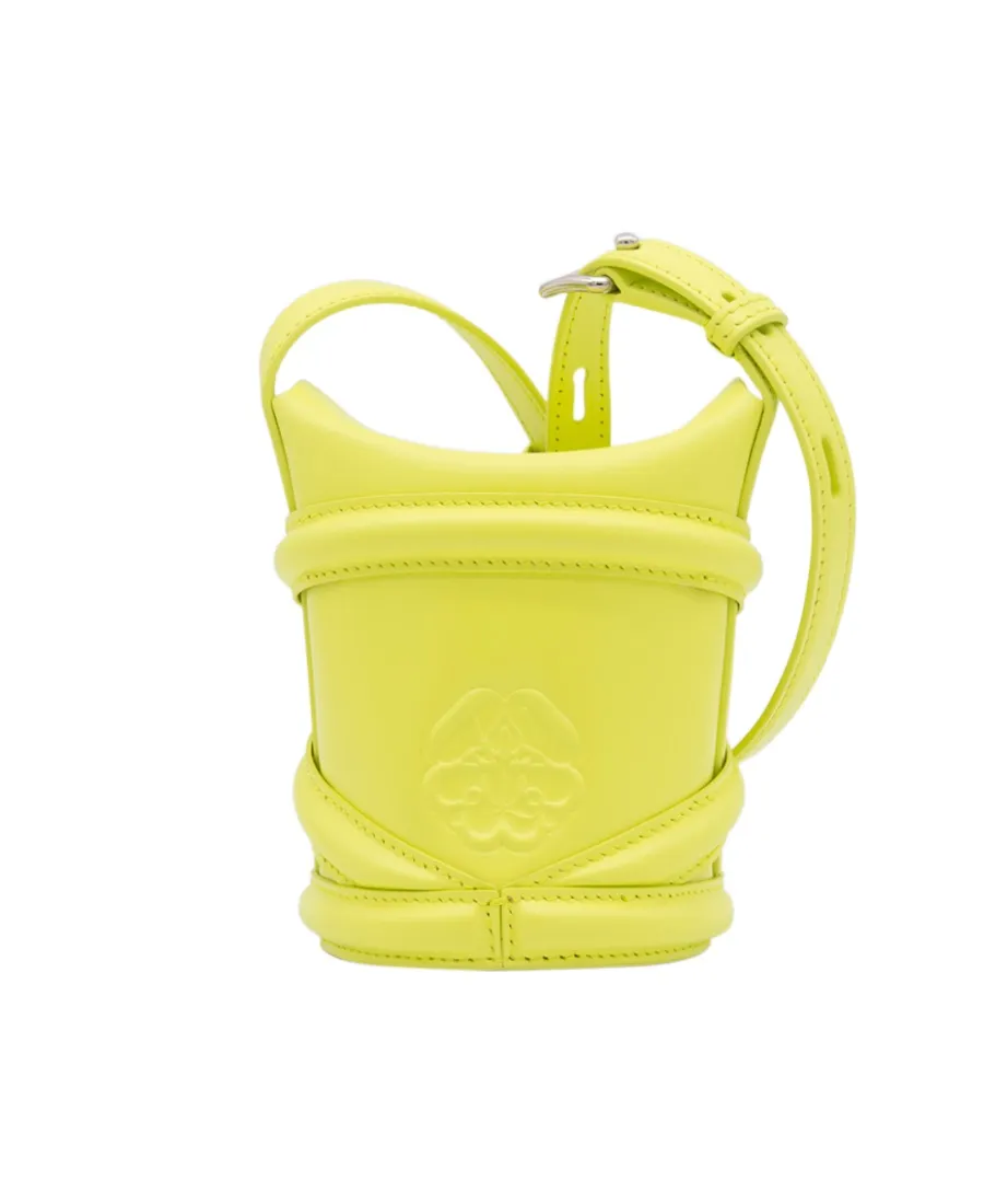 Logo Embossed The Mini Curve Bucket Bag