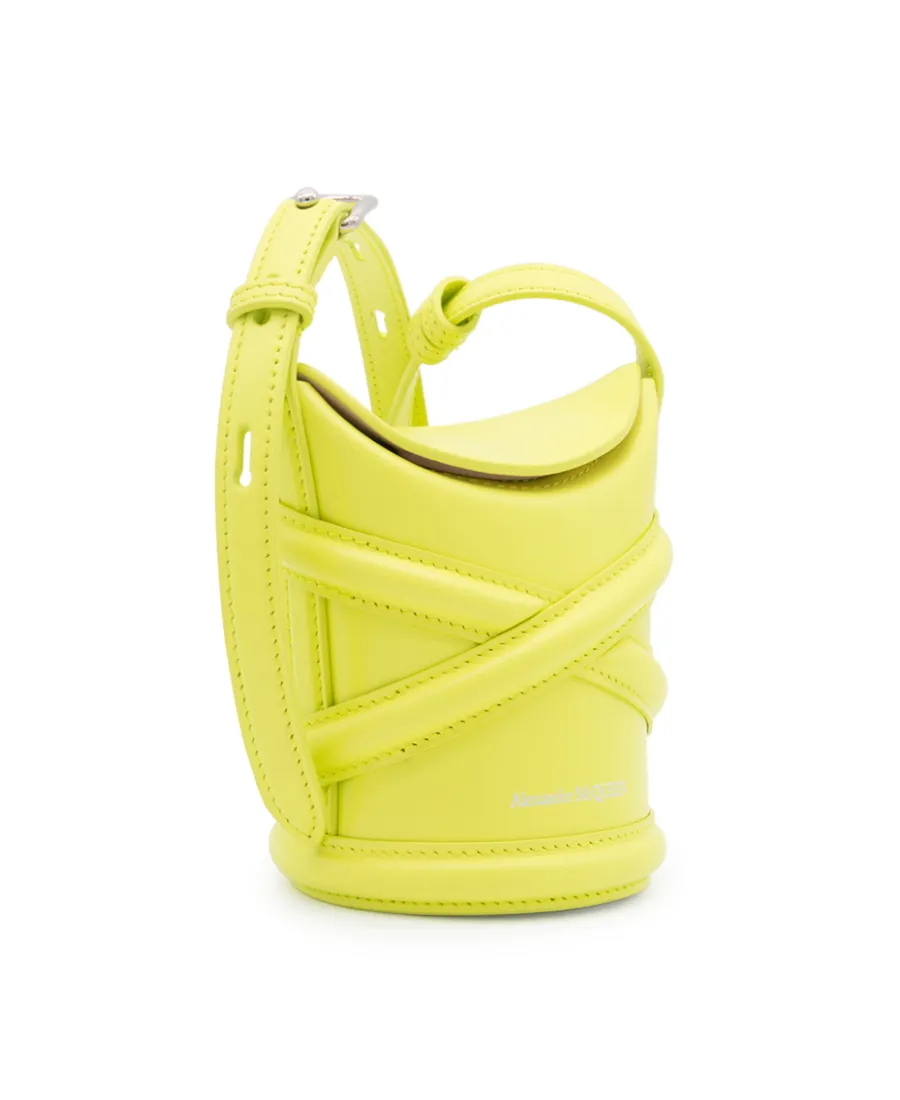 Logo Embossed The Mini Curve Bucket Bag
