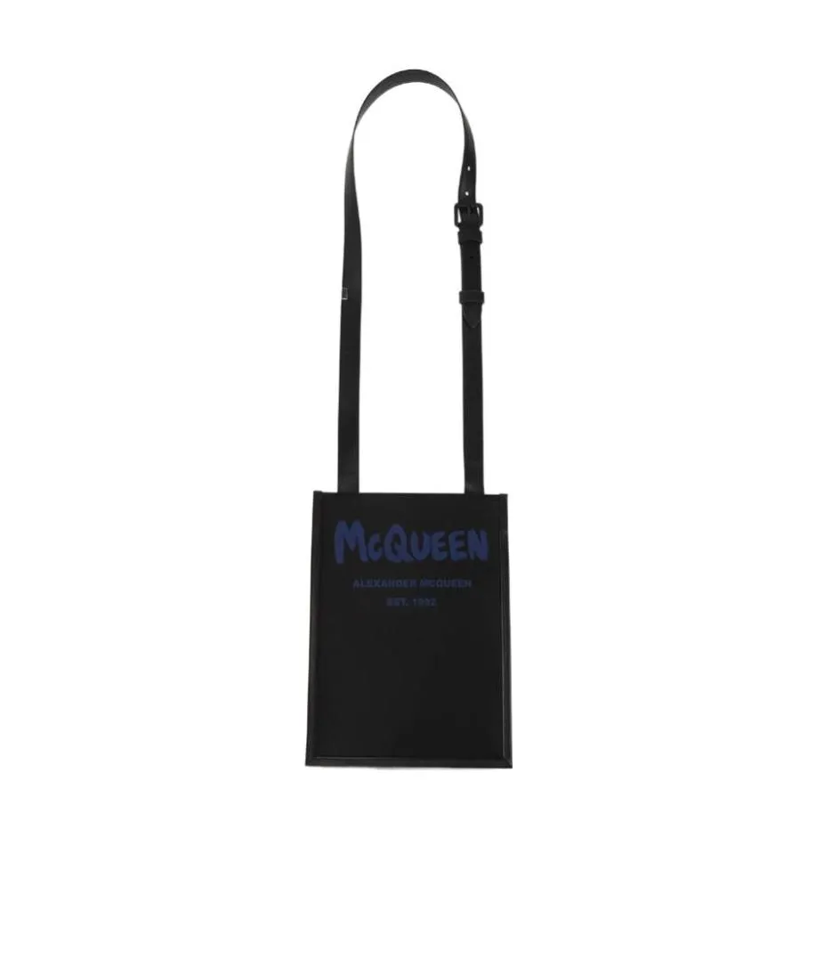 Graffiti Logo Print Messenger Bag