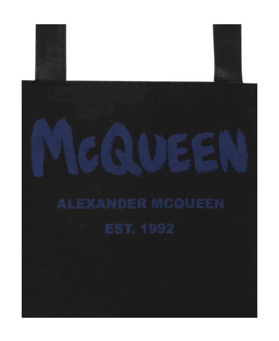 Graffiti Logo Print Messenger Bag