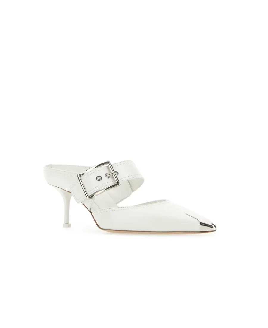 Pointed-Toe Heeled Mules