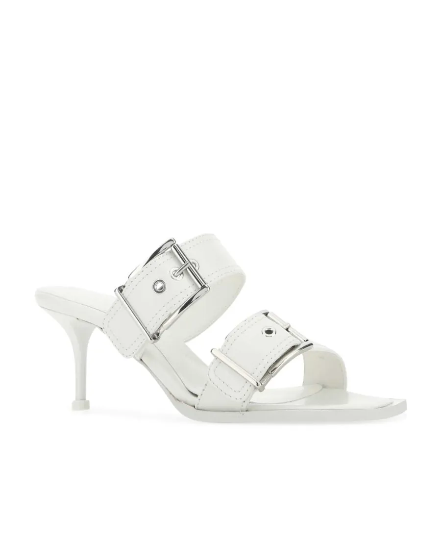 Buckle-Detailed Heeled Sandals