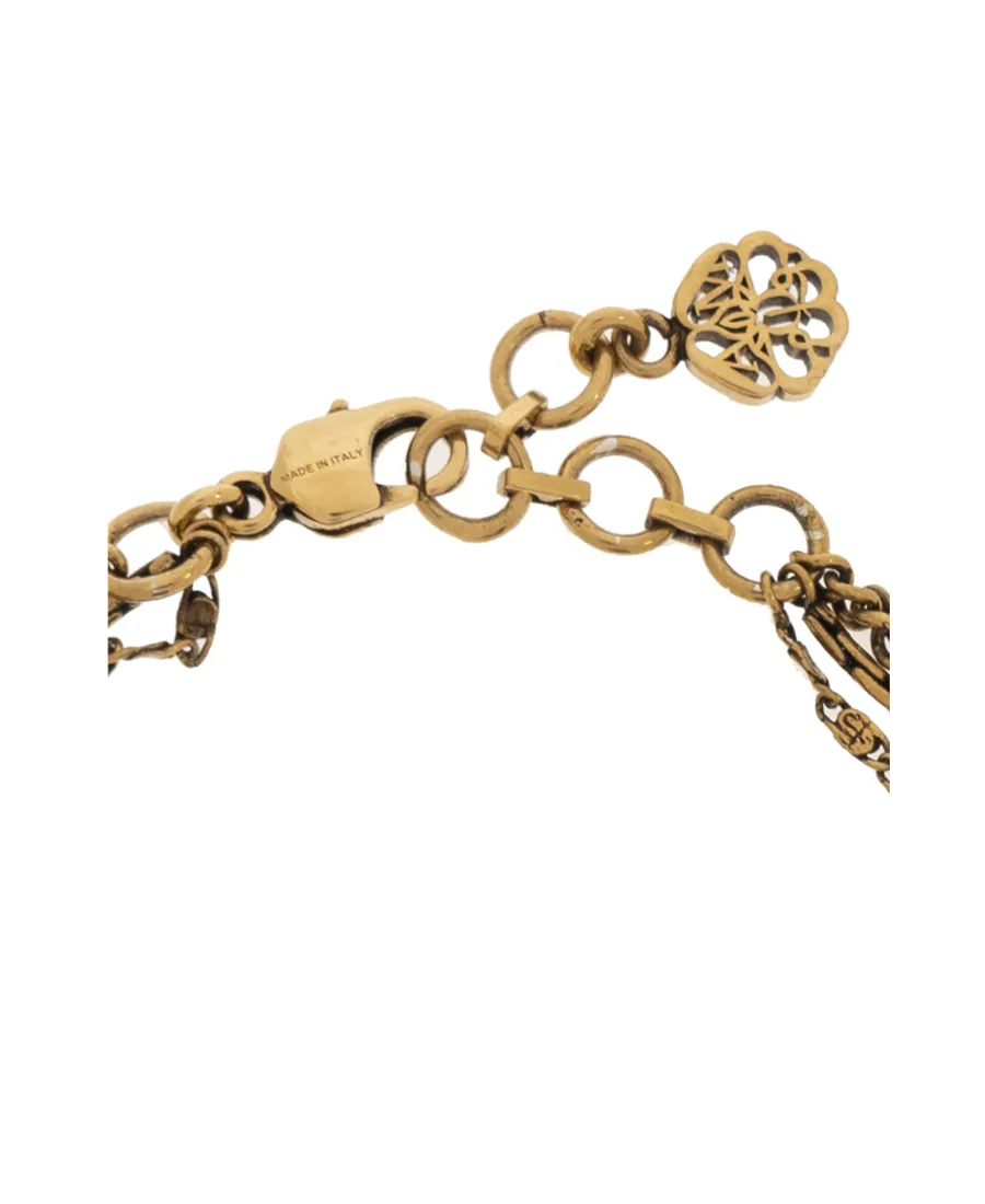 Skull-Detail Chain-Link Bracelet