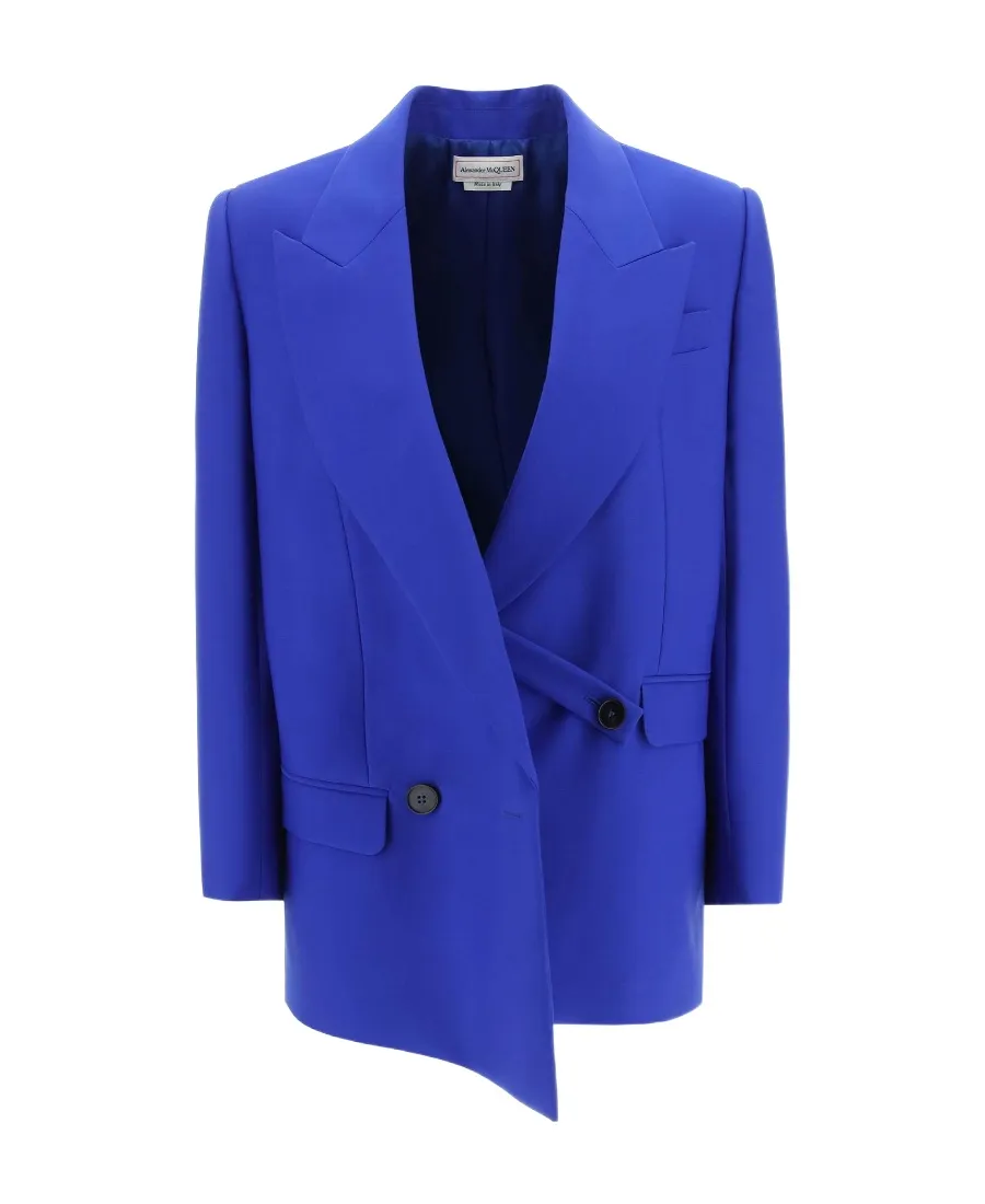 Asymmetric Double-Breasted Tailored Blazer