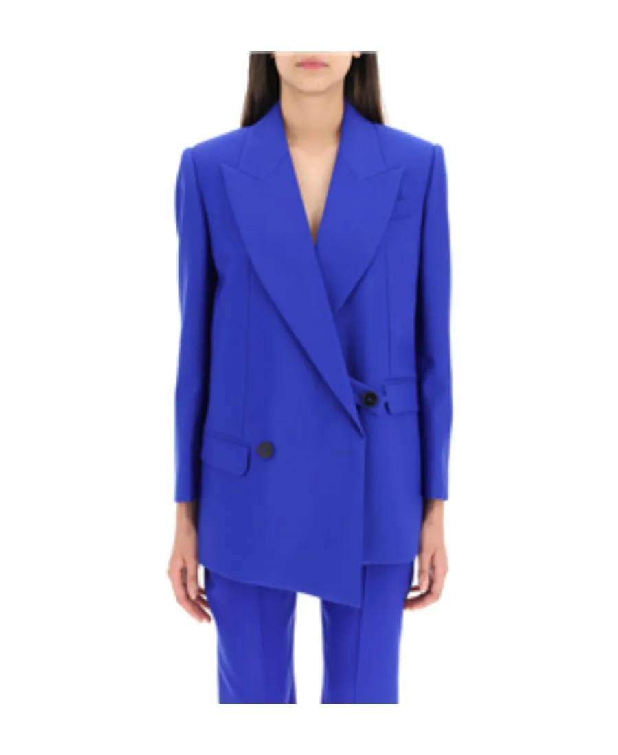 Asymmetric Double-Breasted Tailored Blazer