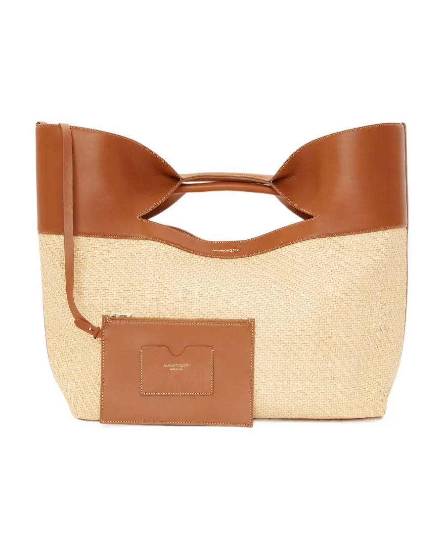 Logo Printed Panelled Tote Bag