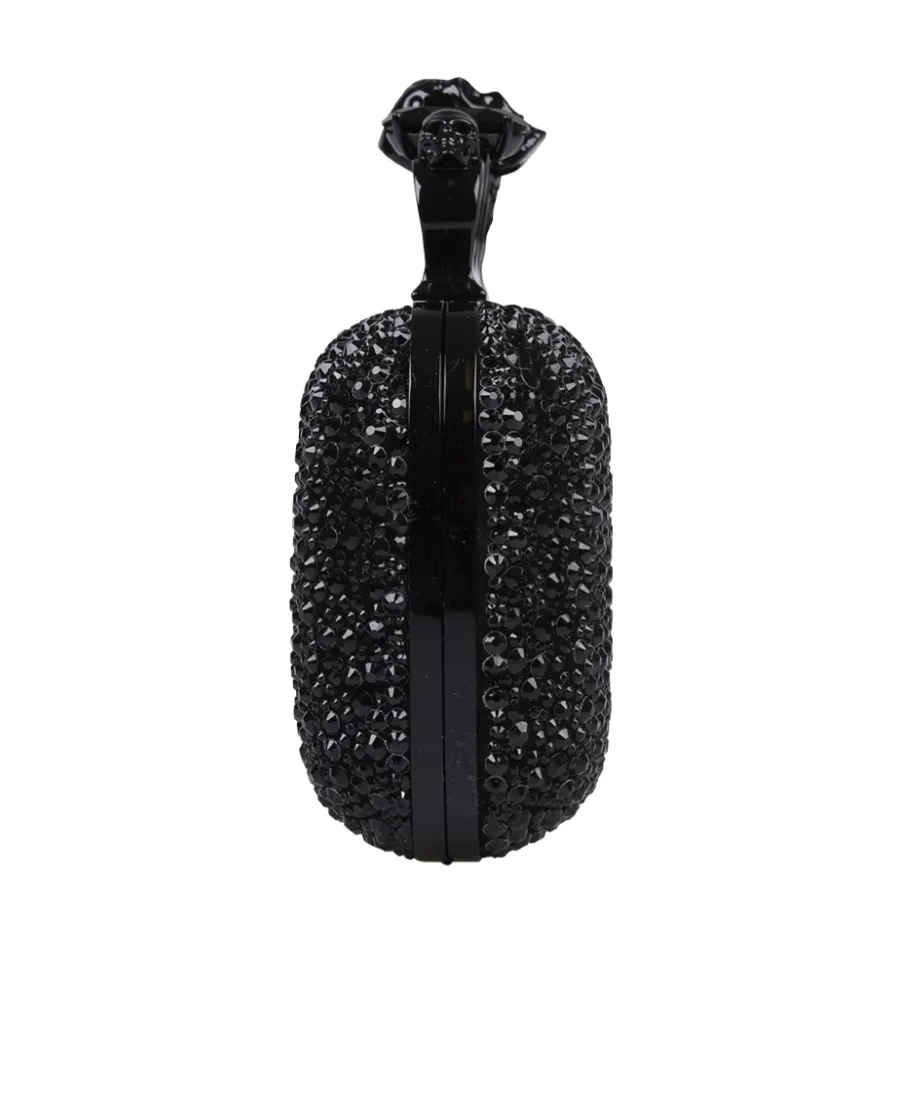 Four Ring Skull Detailed Clutch Bag