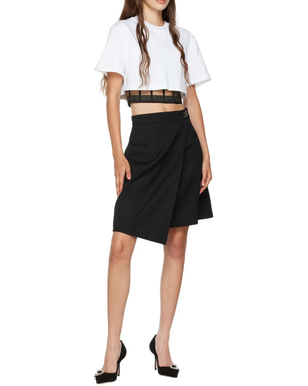 Drop-Hem Miniskirt