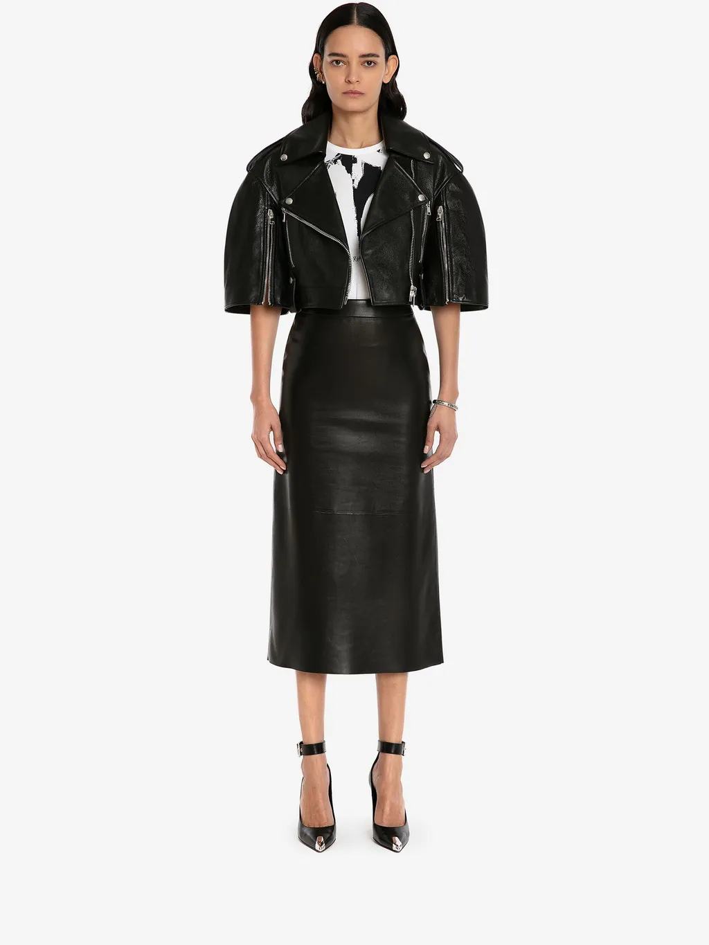 A-Line Leather Skirt