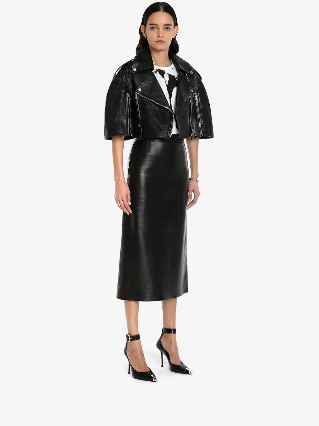 A-Line Leather Skirt