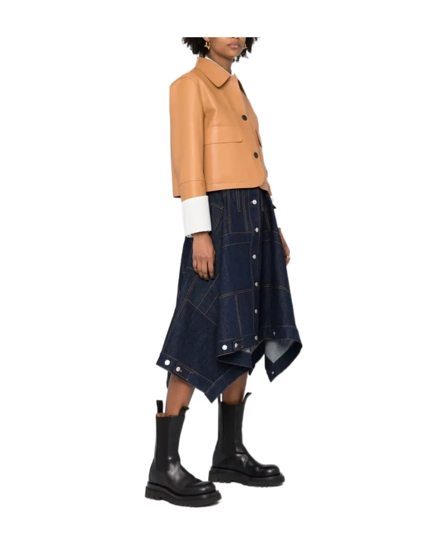 Full Denim Midi Skirt