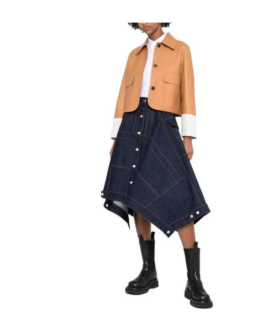Full Denim Midi Skirt