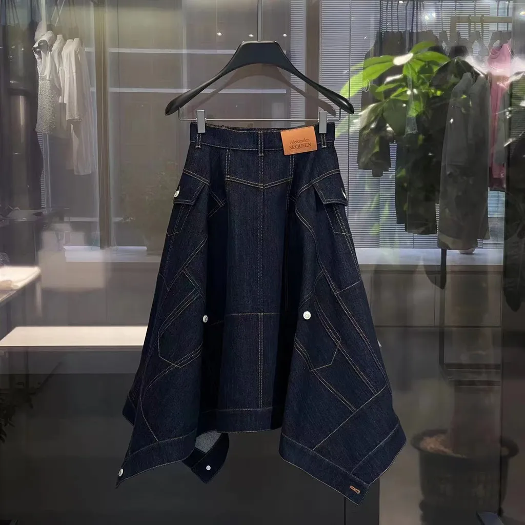 Full Denim Midi Skirt