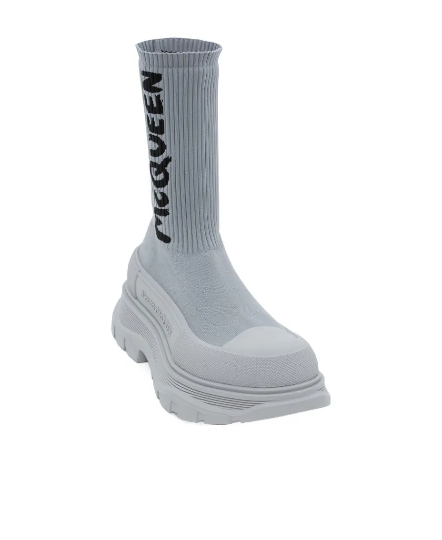 Logo Printed Sock-Style Boots