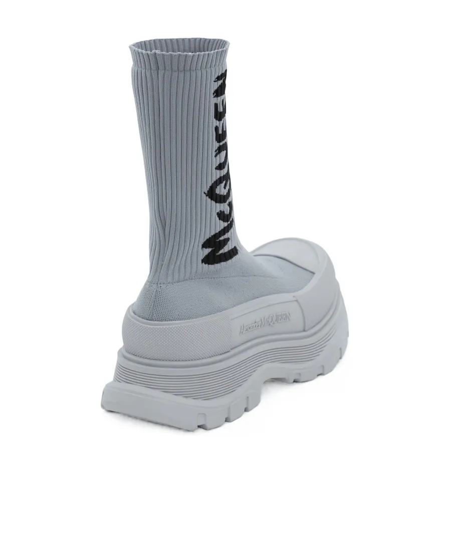 Logo Printed Sock-Style Boots
