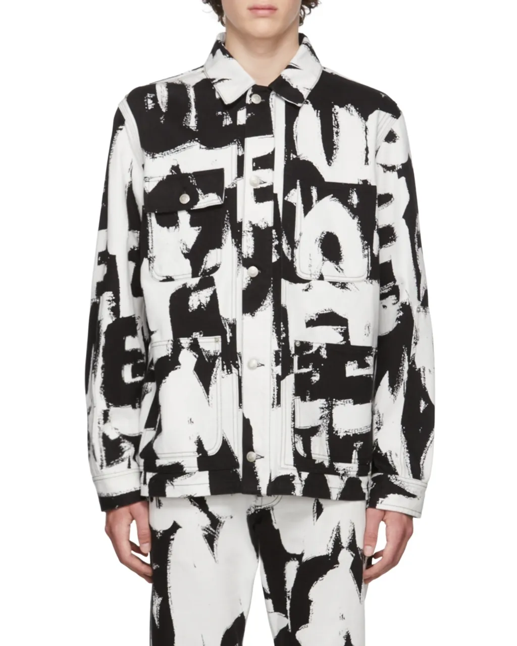 Text Print Denim Jacket