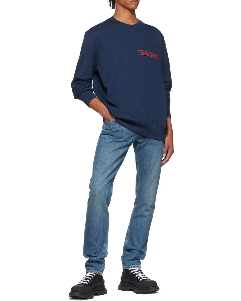 Logo-Patch Long-Sleeve Sweatshirt