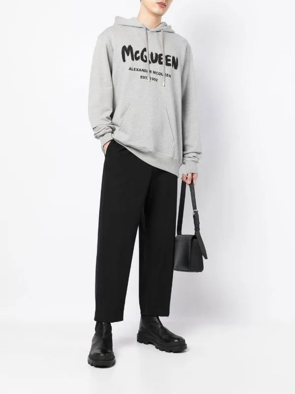 Logo Print Drawstring Hoodie