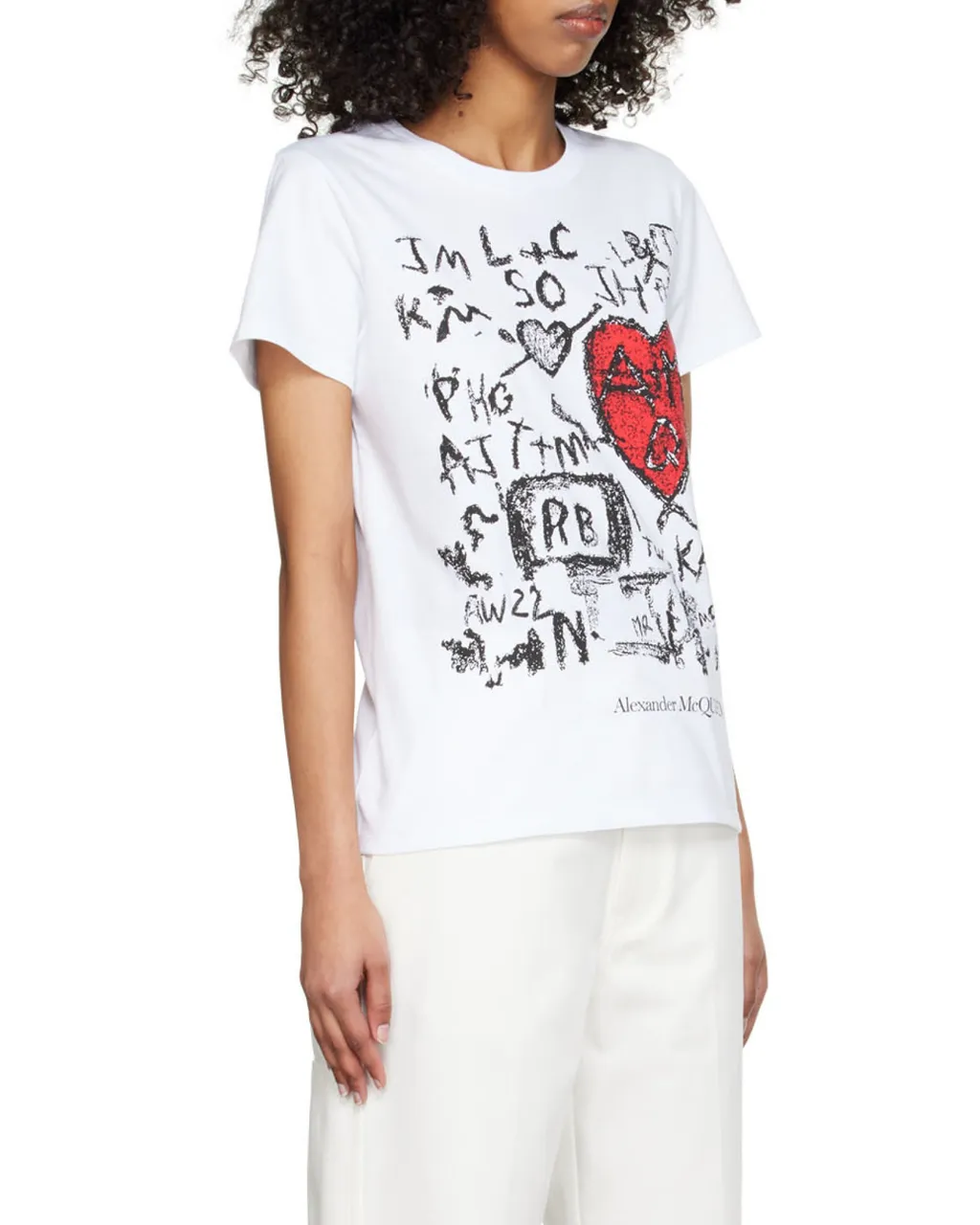 Scribble-Print Cotton T-Shirt
