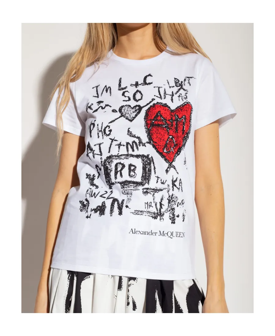 Scribble-Print Cotton T-Shirt