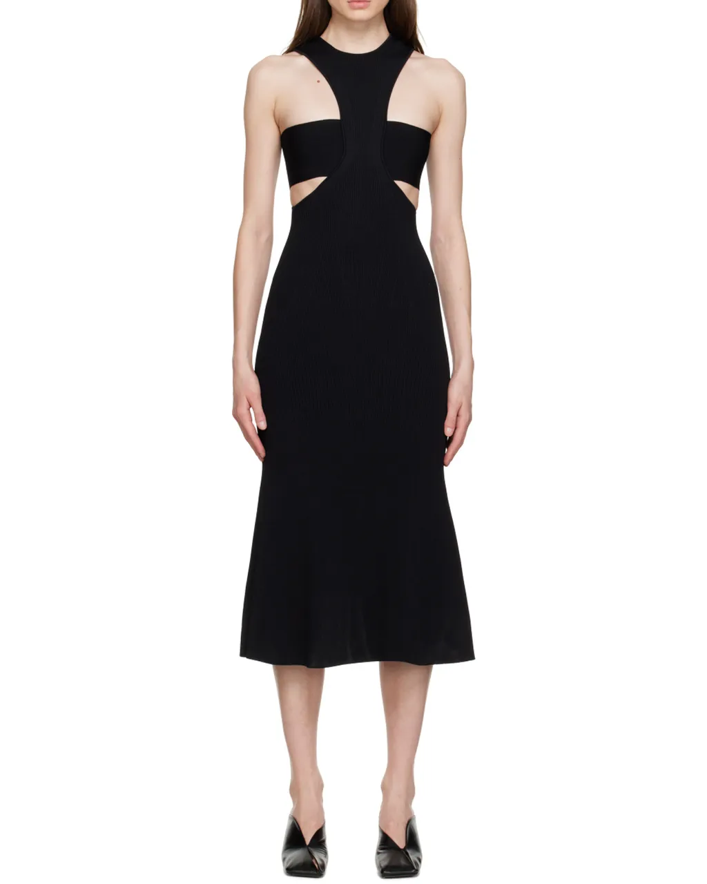Slashed Harness Cut-Out Detailed Dress