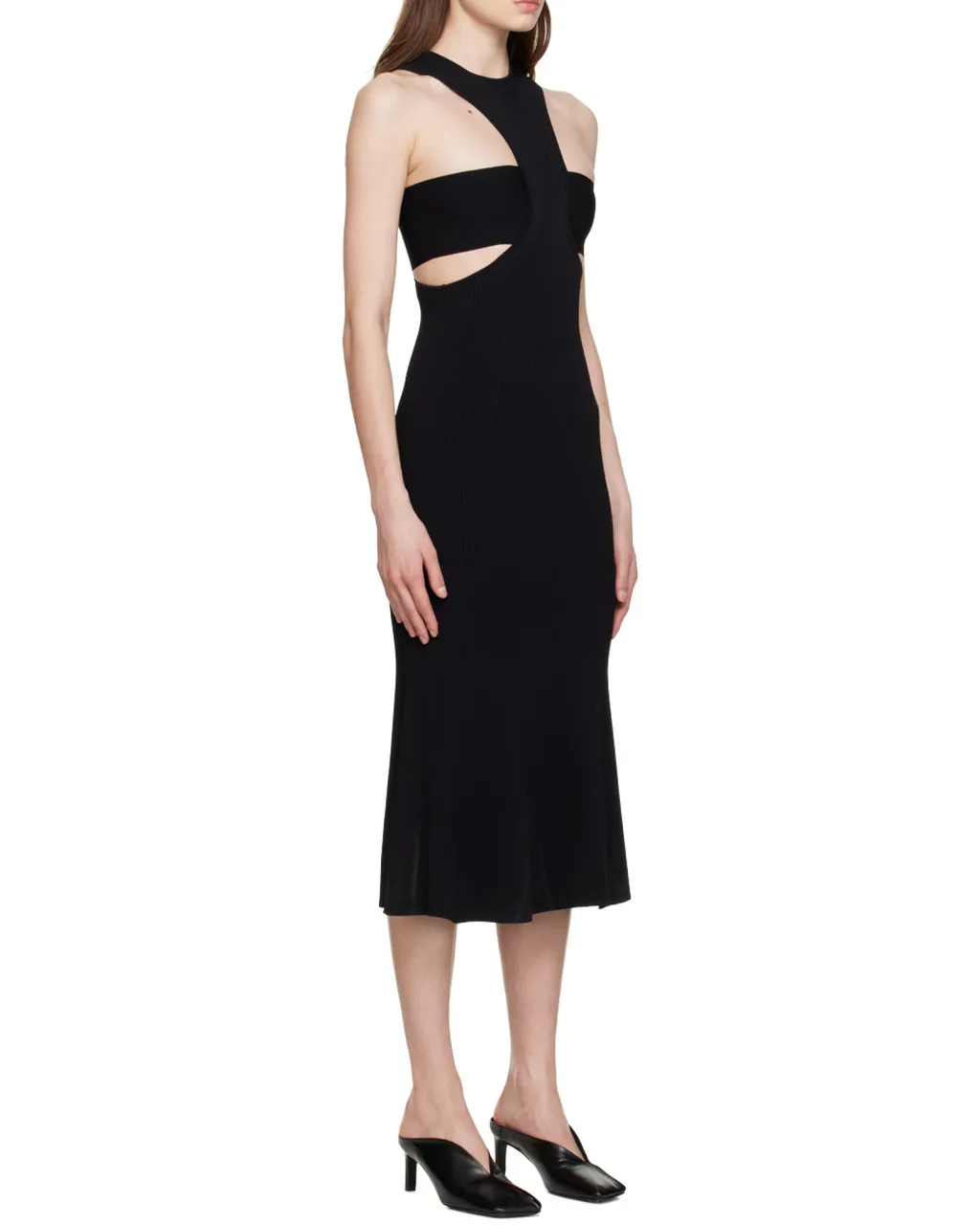 Slashed Harness Cut-Out Detailed Dress