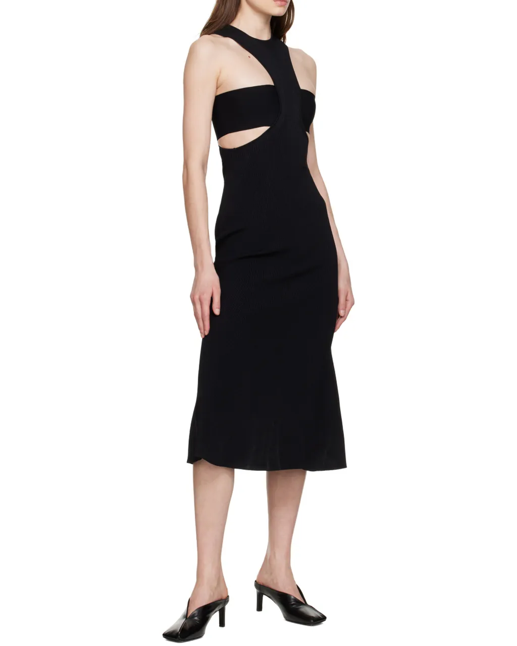 Slashed Harness Cut-Out Detailed Dress