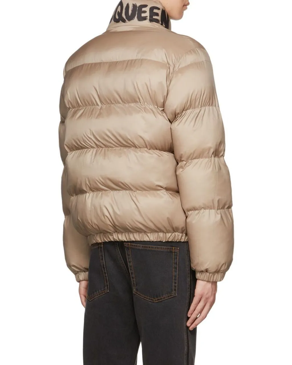 Graffiti Printed High-Neck Puffer Jacket