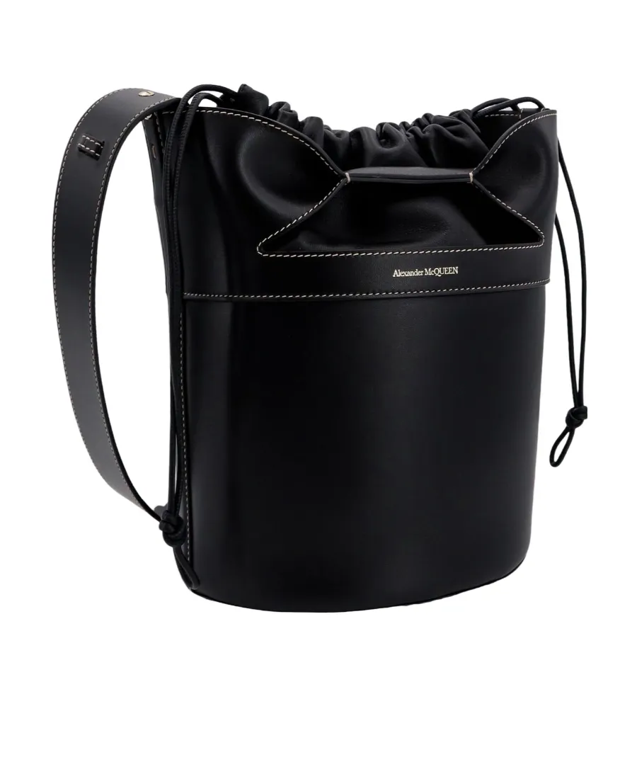 Logo Printed Drawstring Bucket Bag