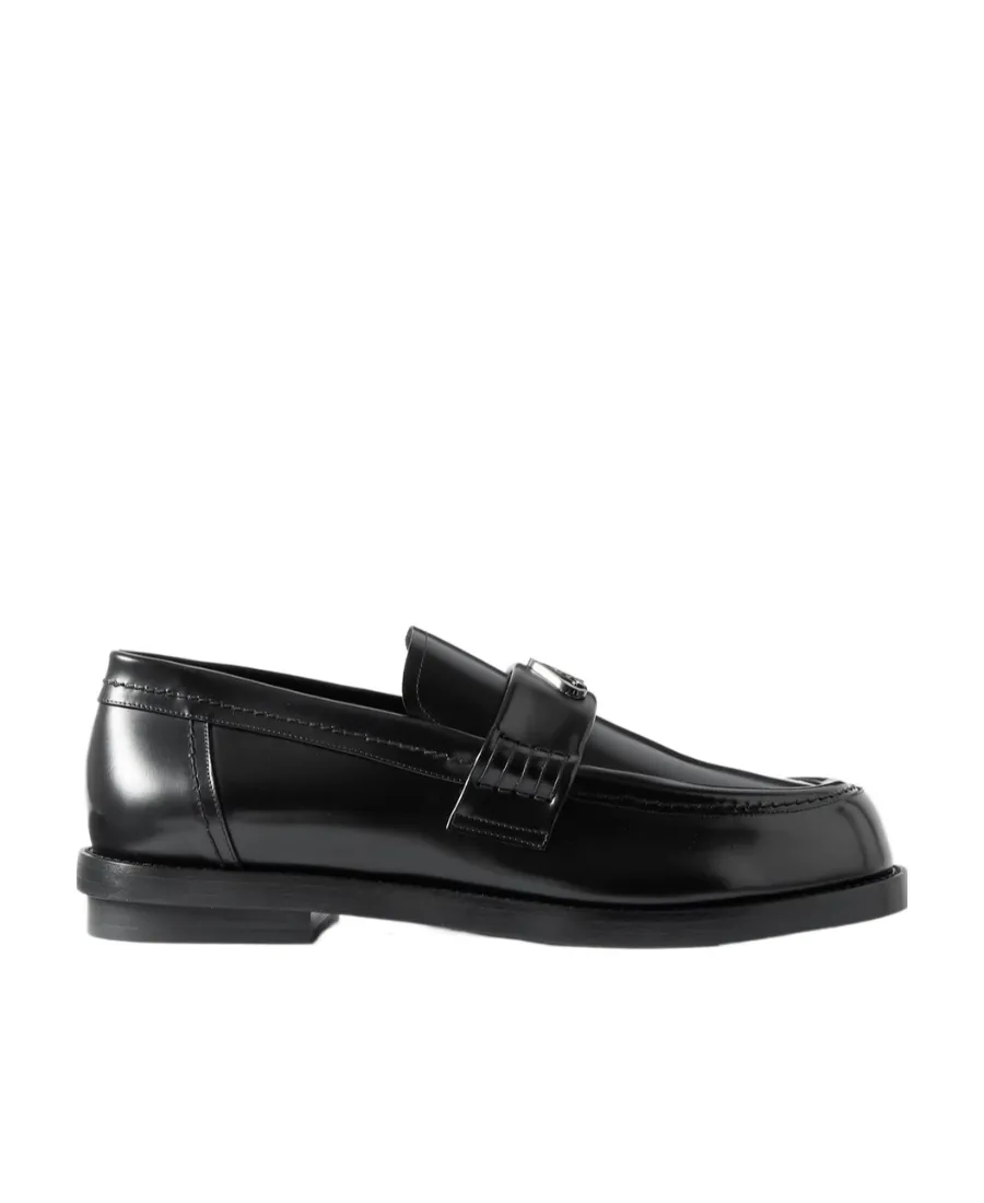 Logo Plaque Slip-On Penny Loafers