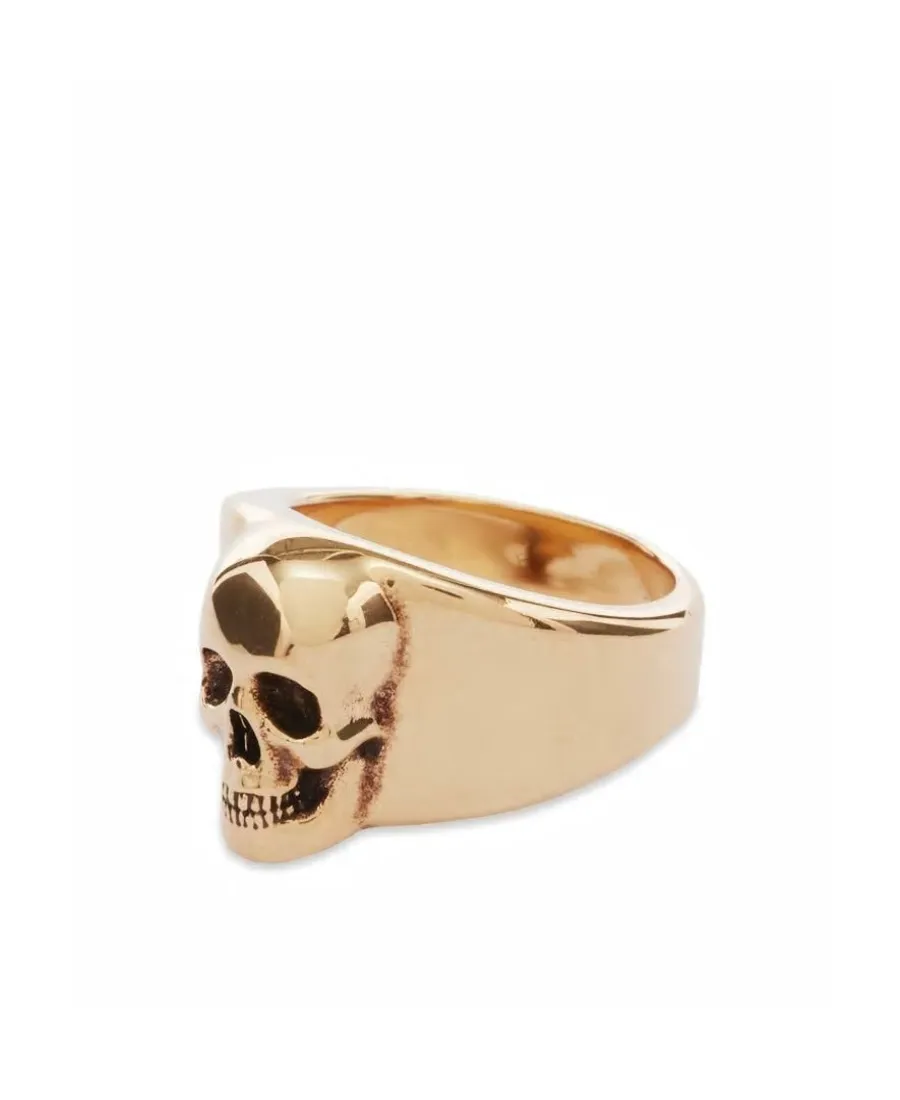 Skull Signet Logo Detailed Ring
