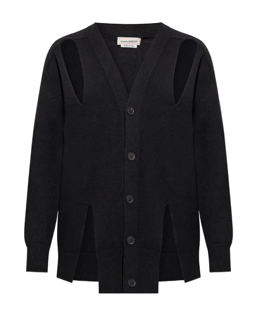 Cut-Out Knitted Cardigan