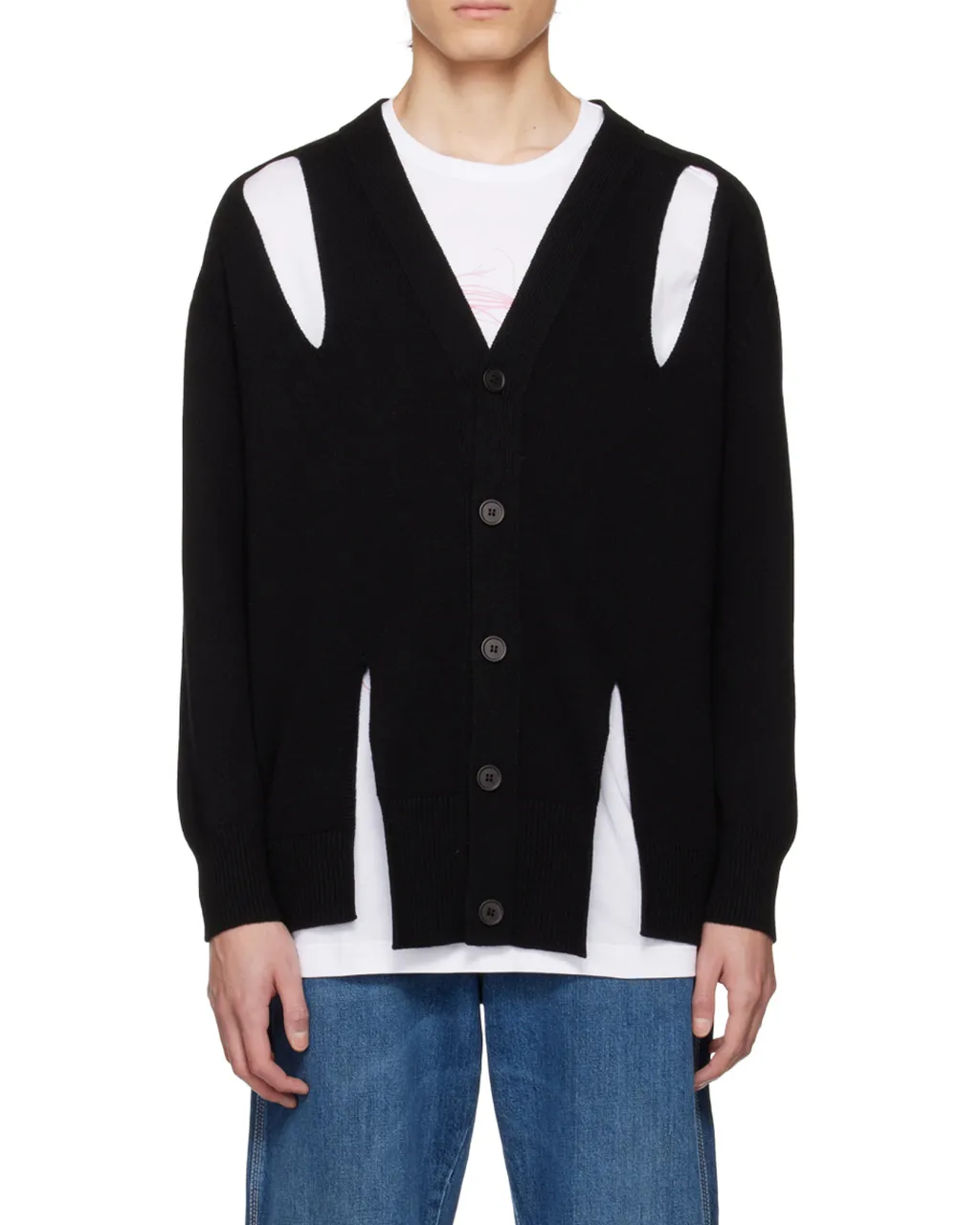 Cut-Out Knitted Cardigan