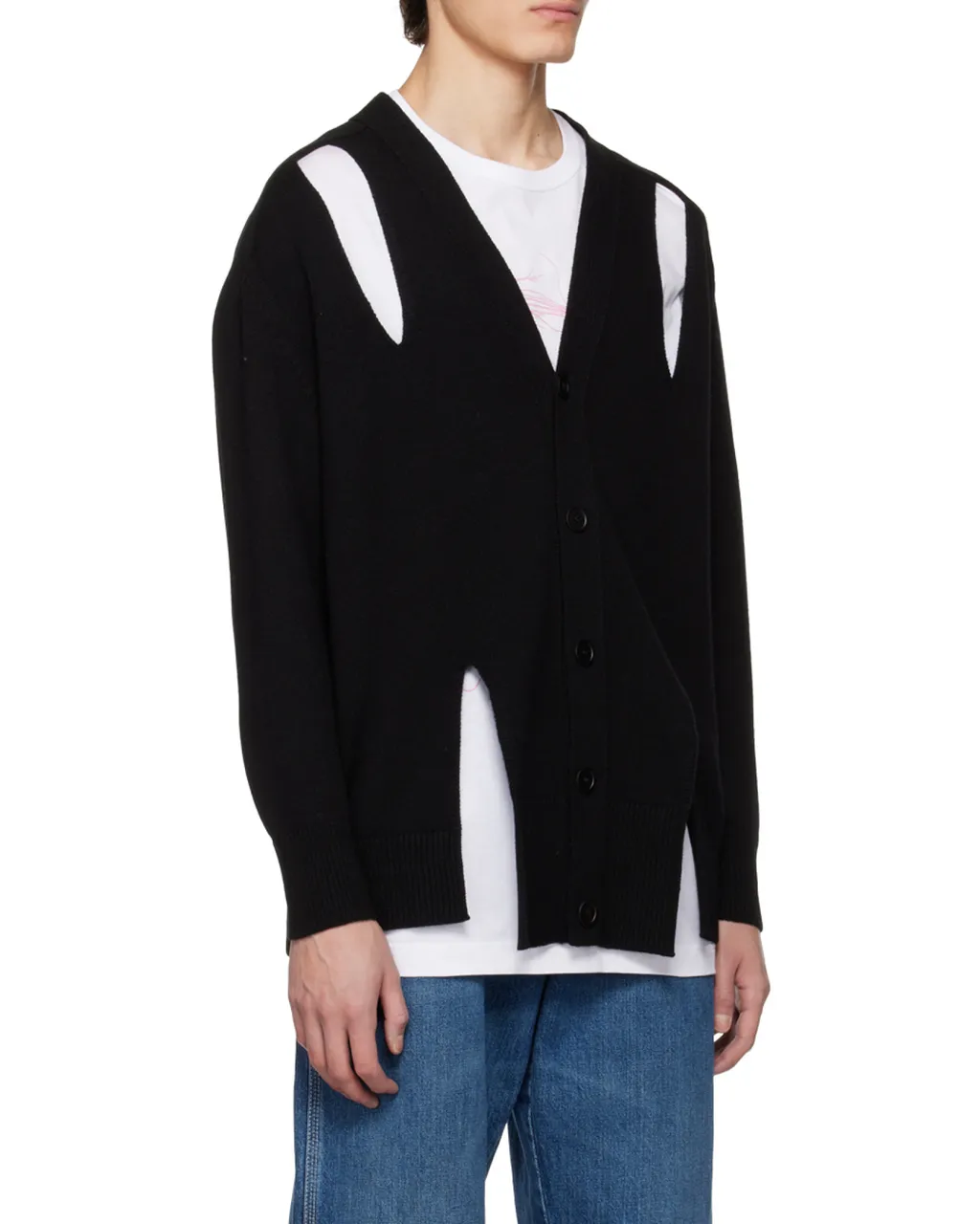 Cut-Out Knitted Cardigan