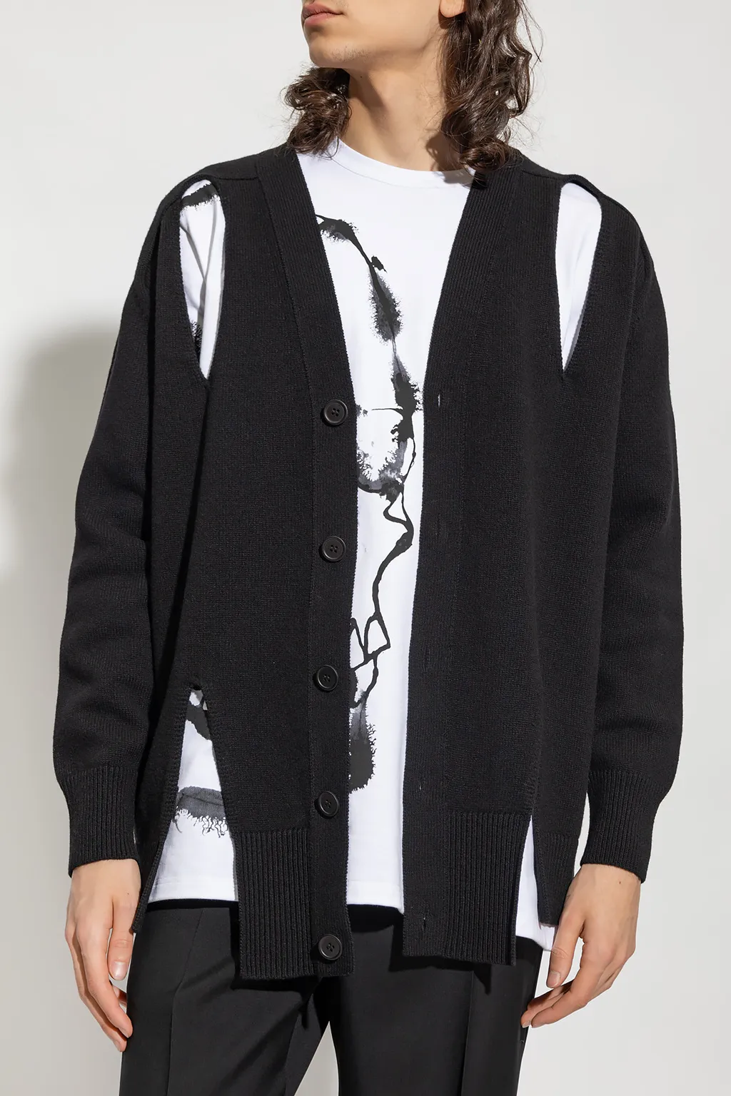 Cut-Out Knitted Cardigan