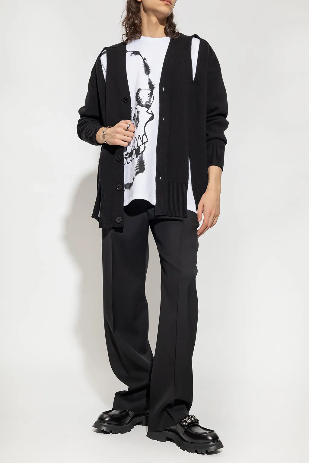 Cut-Out Knitted Cardigan